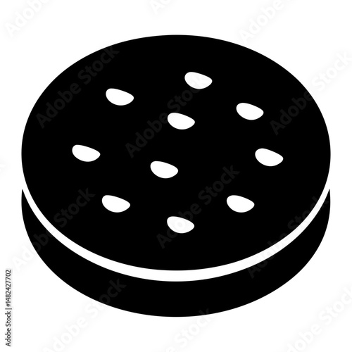 Delicious chocolate chip cookie with perfect circles and appetizing treat image