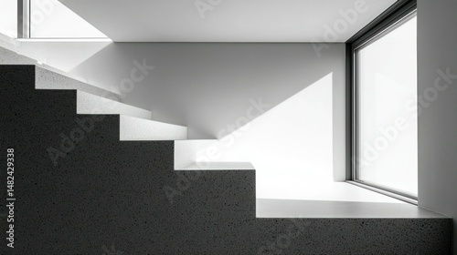 Wallpaper Mural Stairs Light and shadow interplay in minimal interior Torontodigital.ca