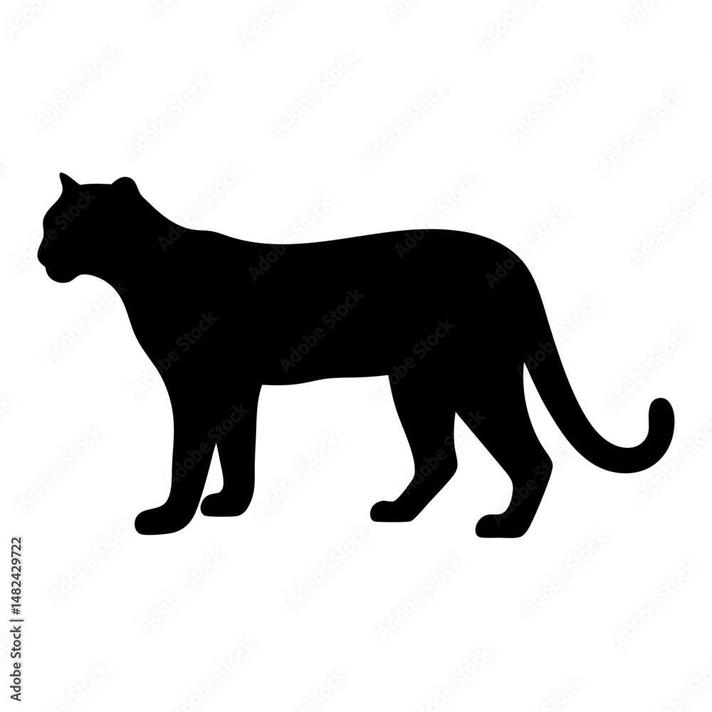 Fototapeta premium Silhouette of a large feline, representing a cougar or mountain lion