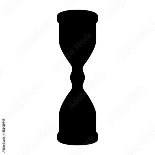 Black silhouette of an hourglass representing the concept of time elapsing