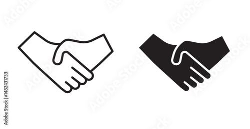Handshake icon set flat style. Vector illustration collection.