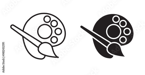 Paint icon set flat style. Vector illustration collection.
