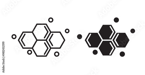 Molecule icon set flat style. Vector illustration collection.