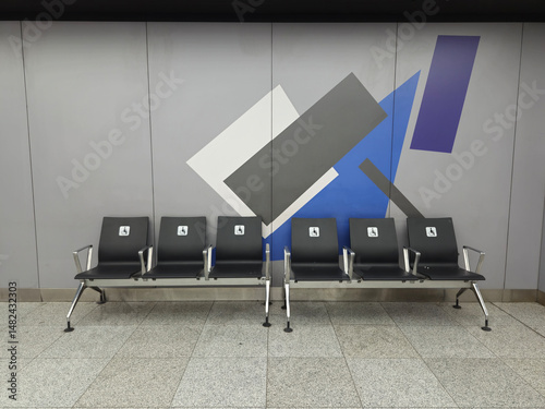 Canvas Print Seats for passengers with disabilities at the airport.