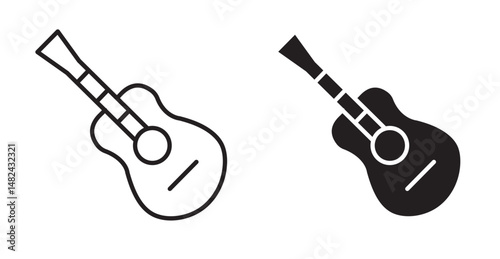 Guitar icon set flat style. Vector illustration collection.