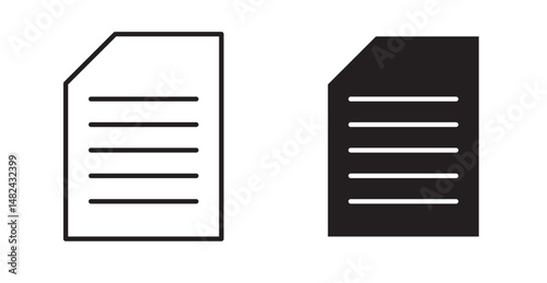 Document icon set flat style. Vector illustration collection.
