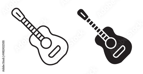 Guitar icon set flat style. Vector illustration collection.