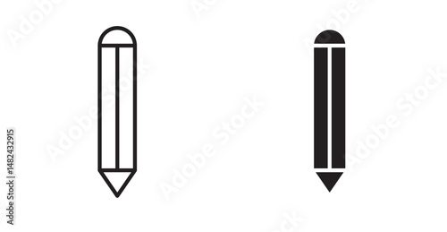 Pencil icon set flat style. Vector illustration collection.