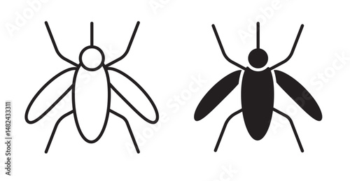 Mosquito icon set flat style. Vector illustration collection.