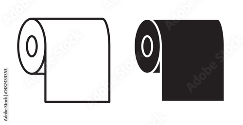Toilet Paper icon set flat style. Vector illustration collection.