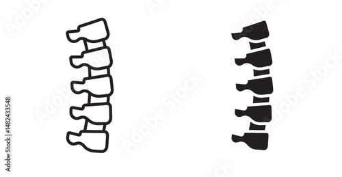 Spine icon set flat style. Vector illustration collection.