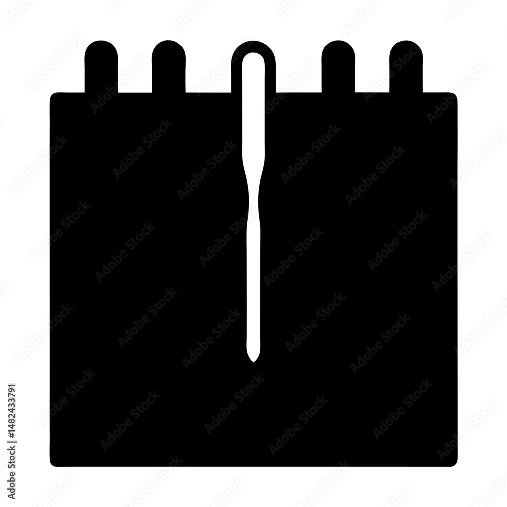 Abstract illustration of a calendar page with a vertical line marker