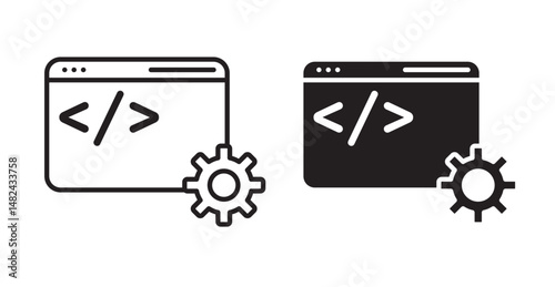 Web development icon set flat style. Vector illustration collection.
