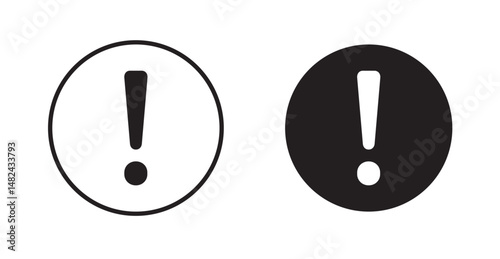 Exclamation button icon set flat style. Vector illustration collection.