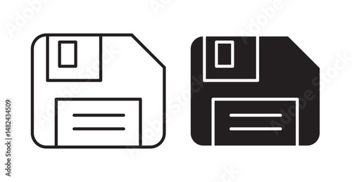 Floppy disk icon set flat style. Vector illustration collection.