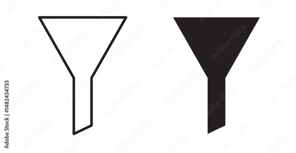 Funnel icon set flat style. Vector illustration collection. Funnel icon set flat style. Vector illustration collection.