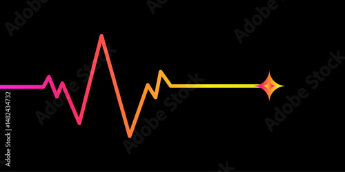 Heart beat pulse electrocardiogram rhythm dark background