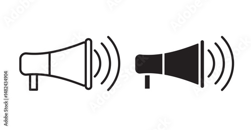 Bullhorn icon set flat style. Vector illustration collection.