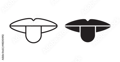 Tongue icon set flat style. Vector illustration collection.