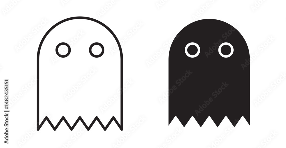 Obraz premium Ghost icon set flat style. Vector illustration collection.