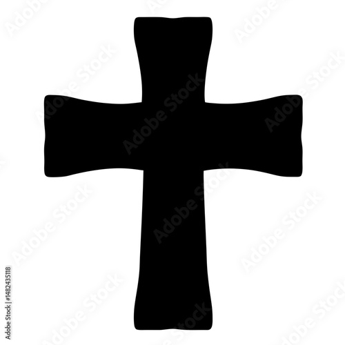Simple black iron cross graphic element on plain white background, centered