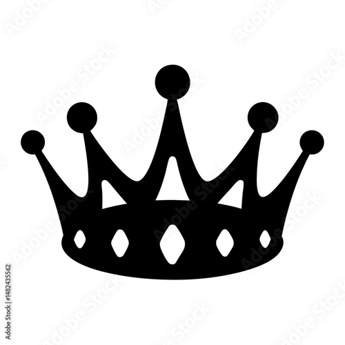 Majestic Black Crown with Spherical Tippers and DiamondShaped Base Openings Illustration