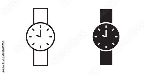 Watch icon set flat style. Vector illustration collection.