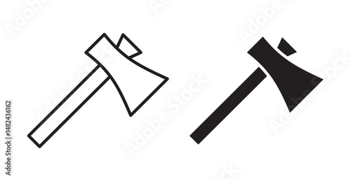 Axe icon set flat style. Vector illustration collection.