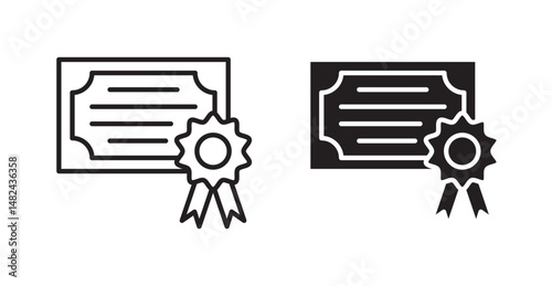 Diploma icon set flat style. Vector illustration collection.