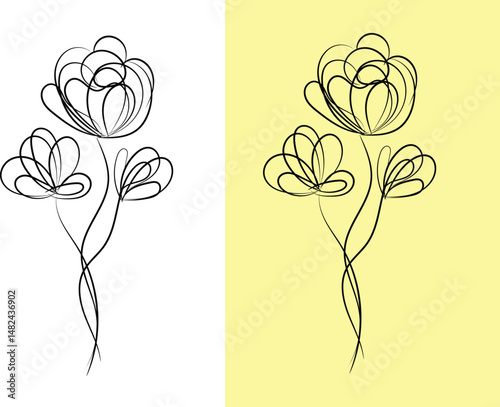 Vibrant Single Flower Design in Red Green Blue Yellow and Cyan Created with Adobe Illustrator Featuring a Detailed Floral Illustration with Bold Colors and Clean Lines