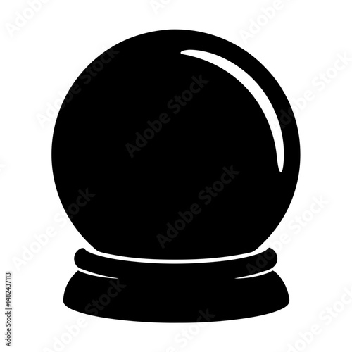 Simple yet stylish black and white vector illustration of a crystal ball