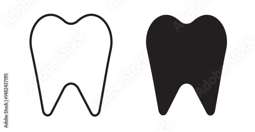 Tooth icon set flat style. Vector illustration collection.