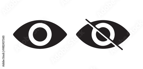 Eye icon. Show password and hide password. Vector illustration.