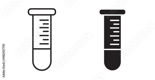 Test tube icon set flat style. Vector illustration collection.