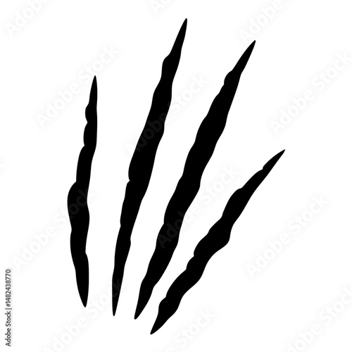 Black claw mark scratches on a white background for design elements