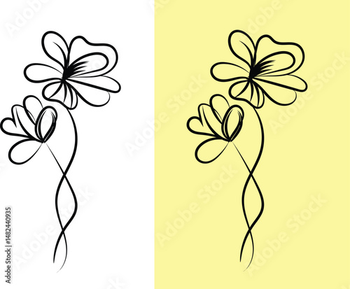 Vibrant Single Flower Design in Red Green Blue Yellow and Cyan Created with Adobe Illustrator Perfect for Floral Prints Invitations and Greeting Cards