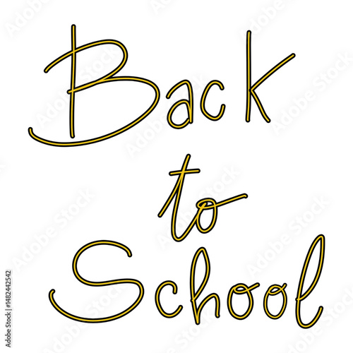 Golden lettering spelling back to school celebrates the return to education, learning, and academic pursuits