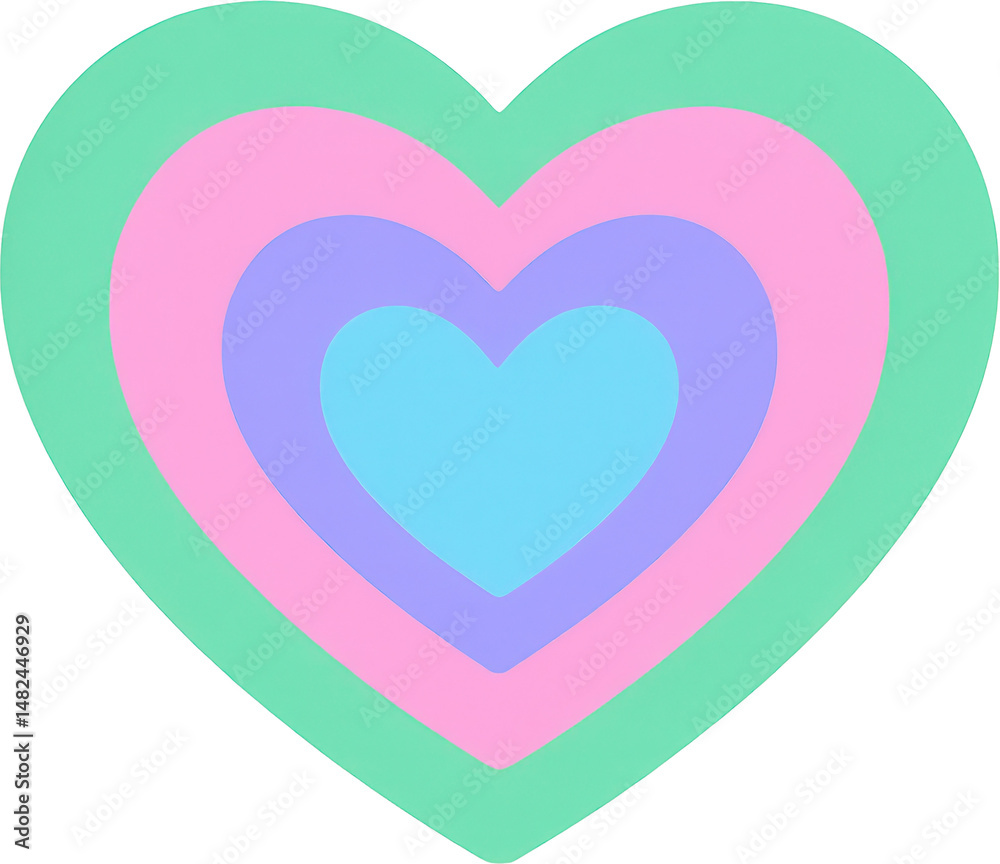 Vibrant Pastel Hearts A Modern Kawaii Inspired Abstract Design Vibrant Pastel Hearts A Modern Kawaii Inspired Abstract Design