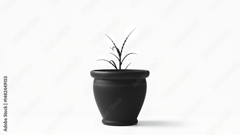 Obraz premium Elegant Pot Silhouette for Graphic Design Elements