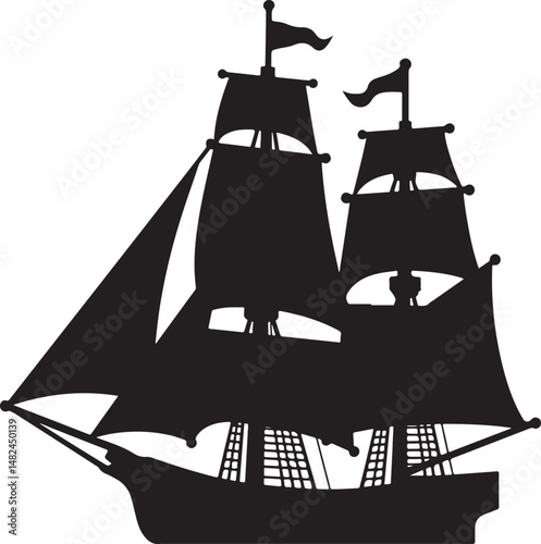 Sailing Ship on Ocean Waves Silhouette

Vintage Pirate Ship Vector Design

Modern Cargo Ship Silhouette Art

Navy Warship at Sea Silhouette Scene

Cruise Ship Under Sunset Vector