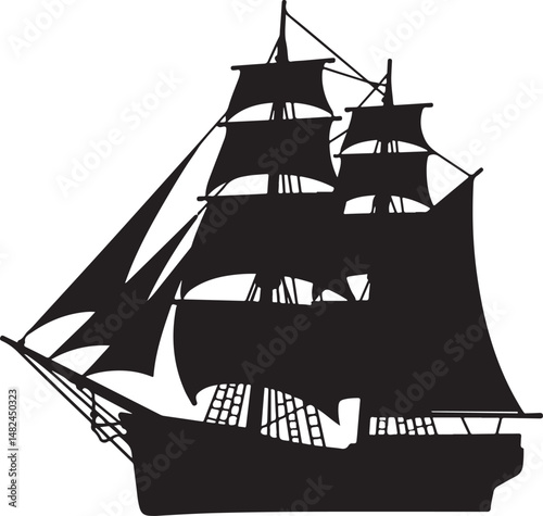 Sailing Ship on Ocean Waves Silhouette

Vintage Pirate Ship Vector Design

Modern Cargo Ship Silhouette Art

Navy Warship at Sea Silhouette Scene

Cruise Ship Under Sunset Vector