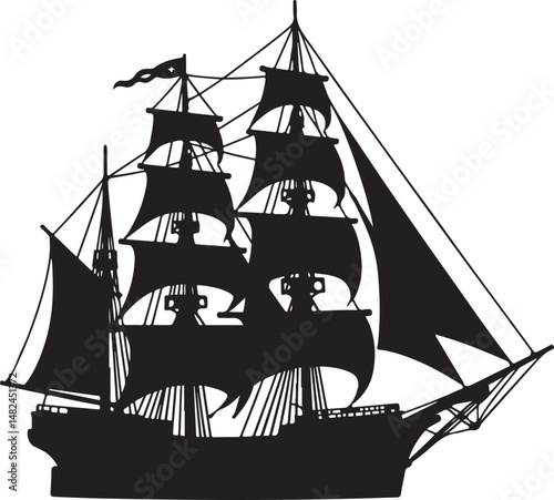 Sailing Ship on Ocean Waves Silhouette

Vintage Pirate Ship Vector Design

Modern Cargo Ship Silhouette Art

Navy Warship at Sea Silhouette Scene

Cruise Ship Under Sunset Vector