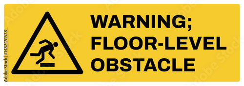 warning safety signs v2 uppercase text_warning ; floor-level obstacle_landscape size 1/2 a4,a3,a2,a1	 