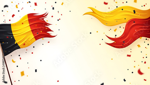 Happy Belgium Independence Day on July 21 Vector Illustration with Waving Flag Background.