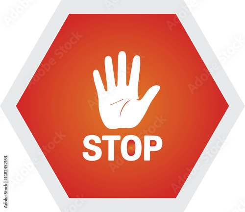 Red stop hand sign
