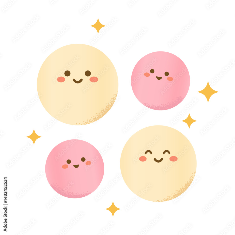 Fototapeta premium 手描きのかわいい善玉菌のイラスト