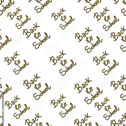 Seamless pattern with back to school lettering promoting education and learning for students returning to classes after summer break