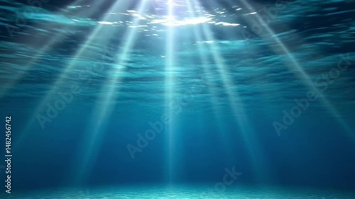 Tranquil Underwater Scene with Sunbeams Filtering Through the Water