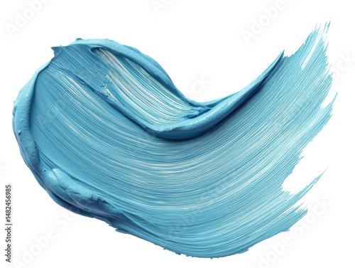 Soft blue paint stroke for creative design projects, cut out transparent