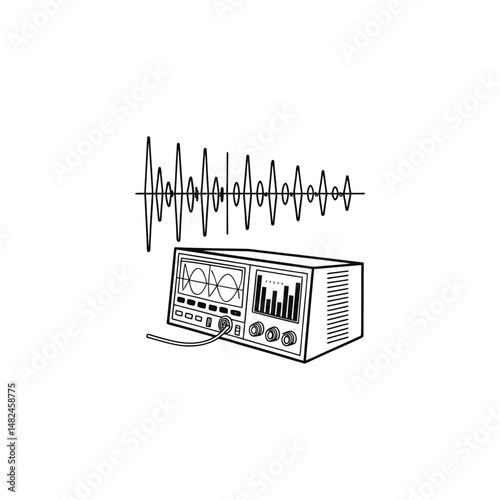 Audio wave vector qr code on the screen